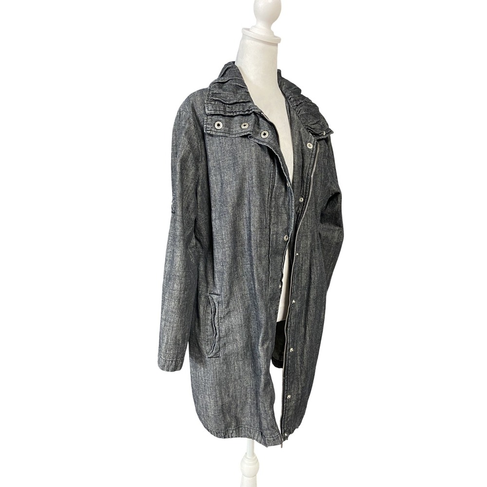 LAL Live A Little Jacket Womens 1X Utility Parka Button‎ Down Pockets Long Coat